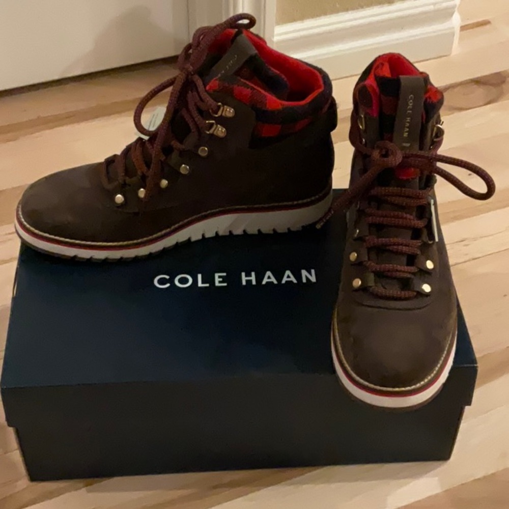 Women’s Cole Haan ZeroGrand waterproof boots - brown, brand new